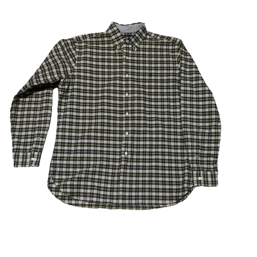 Ralph Lauren Plaid Flannel Shirt Men's Large Button Up Shirt Plaid Check